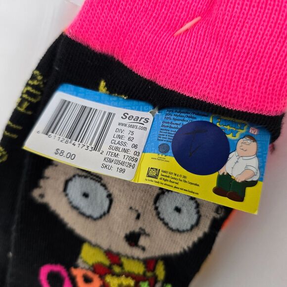 Family Guy Socks Adult Size 9 - 11 Stewie Griffin Obey Me Colorful 2 Pairs New - Picture 4 of 7
